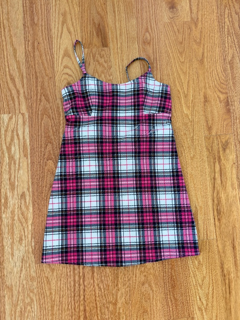 Brandy Melville pink plaid mini dress